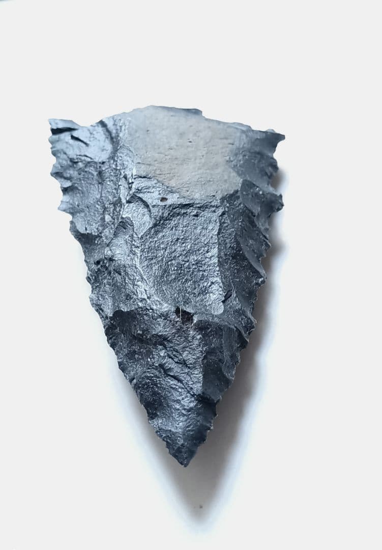 サヌカイト 石器 392 有舌尖頭器 原始時代模写