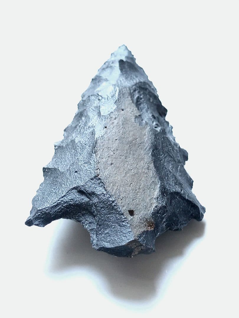 サヌカイト 石器 392 有舌尖頭器 原始時代模写