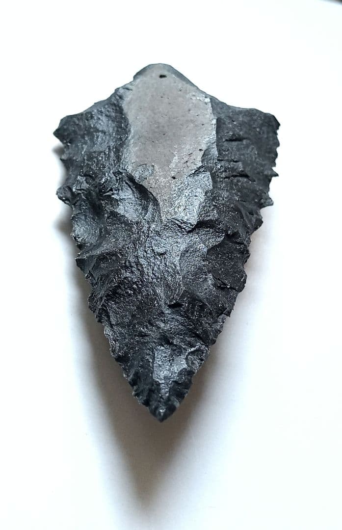 サヌカイト 石器 392 有舌尖頭器 原始時代模写