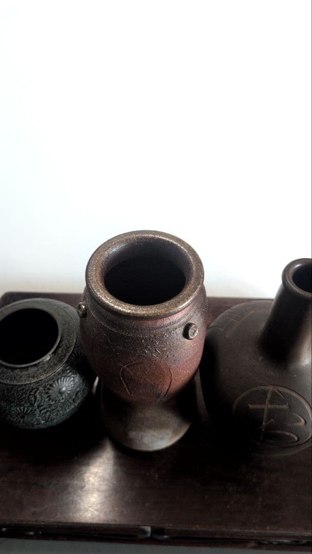 【3点セット】陶器 花瓶 花器 壺 まとめ売り 和モダン インテリア