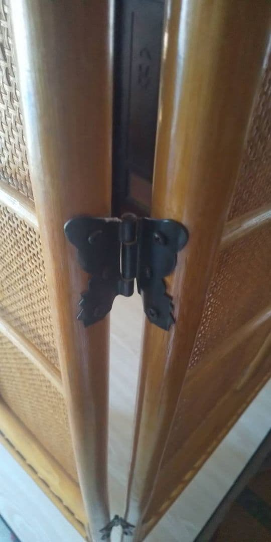 ラタン衝立2枚折り(昭和レトロ)