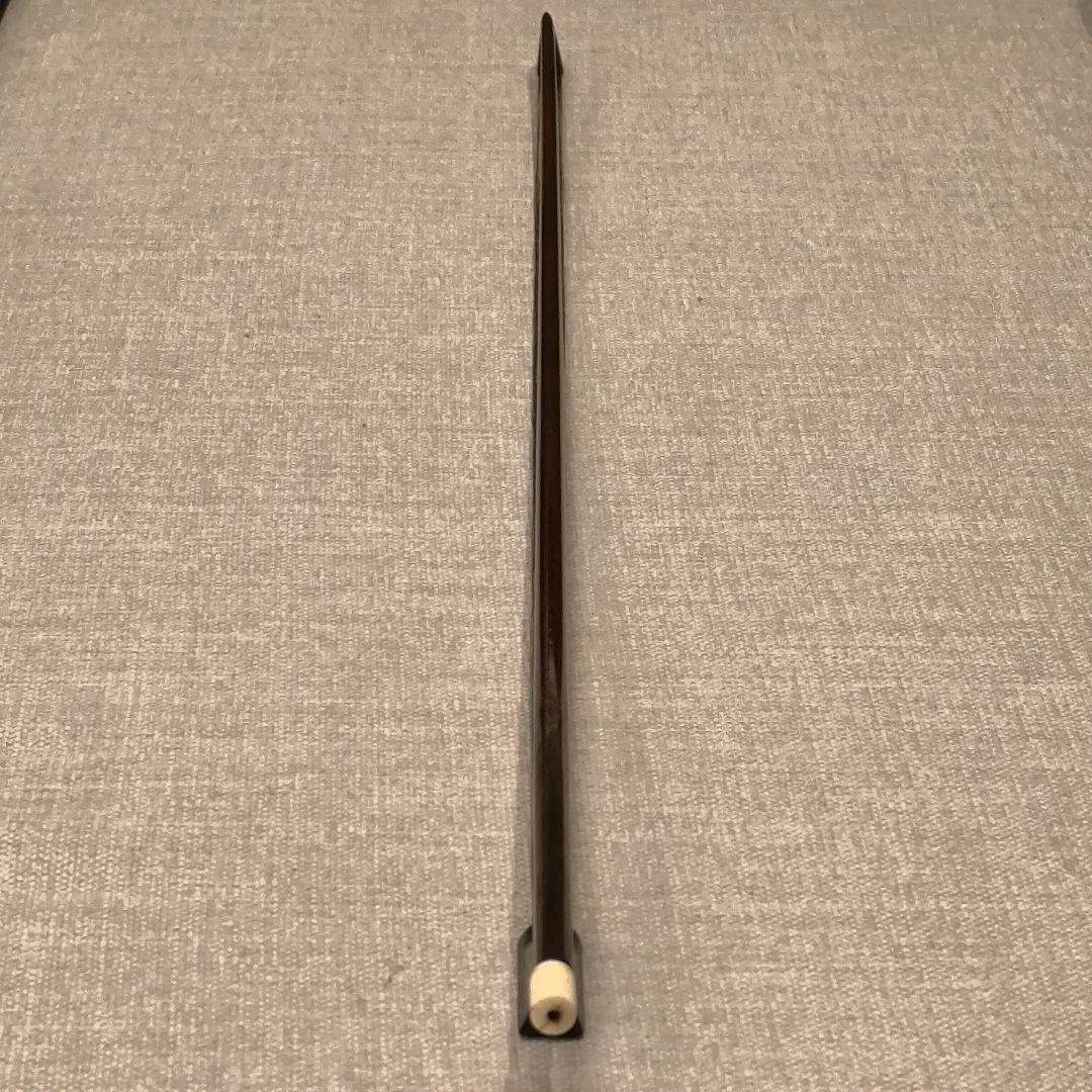 【調整済】オールドバイオリン弓 4/4 オープンフロッグ 黒茶馬毛