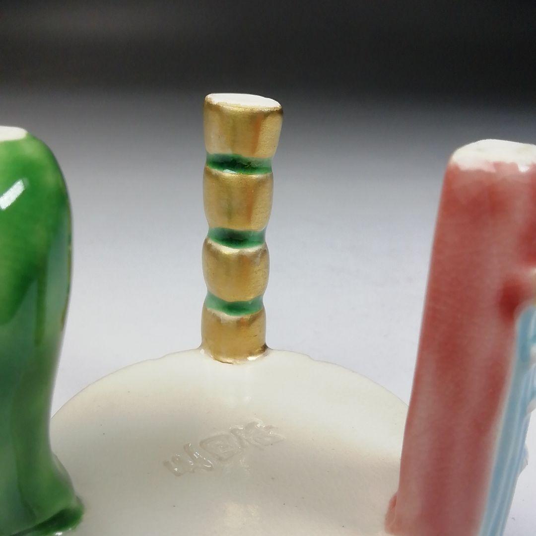 Ｔ７２２　蓋置　『楽器蓋置』『今岡三四郎 造』　共箱　茶道具