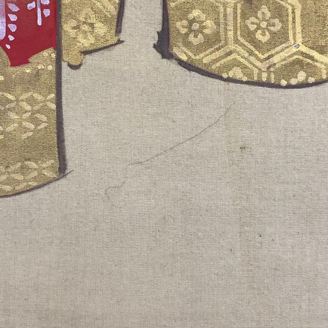 掛軸 山本梅逸 紙雛 木箱 画賛 レトロ 桃の節句 お雛様 雛人形 2-76