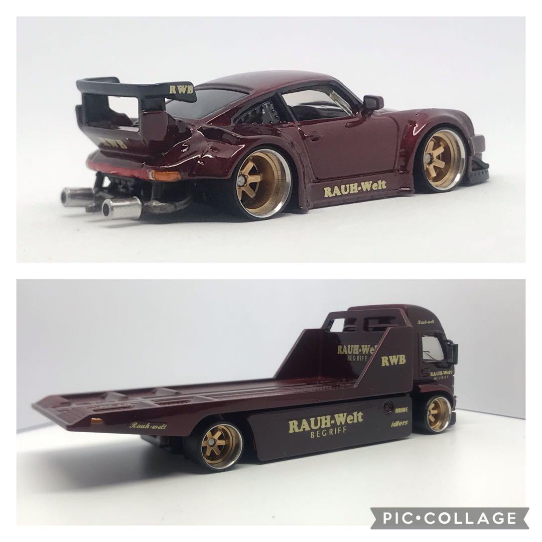 ホットウィール　ポルシェRWBトランスポートとポルシェRWBのカスタム