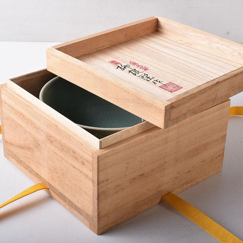 銀杏の木 　柳海剛（柳根瀅）作　高麗青磁　茶碗　共箱　V　R8500