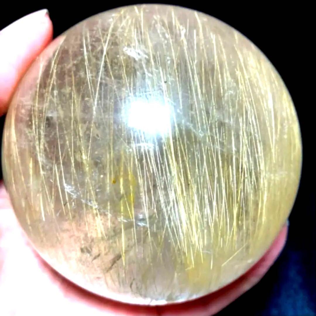 超特大　78mm ゴールドルチルクォーツ　金針水晶　パワーストーン