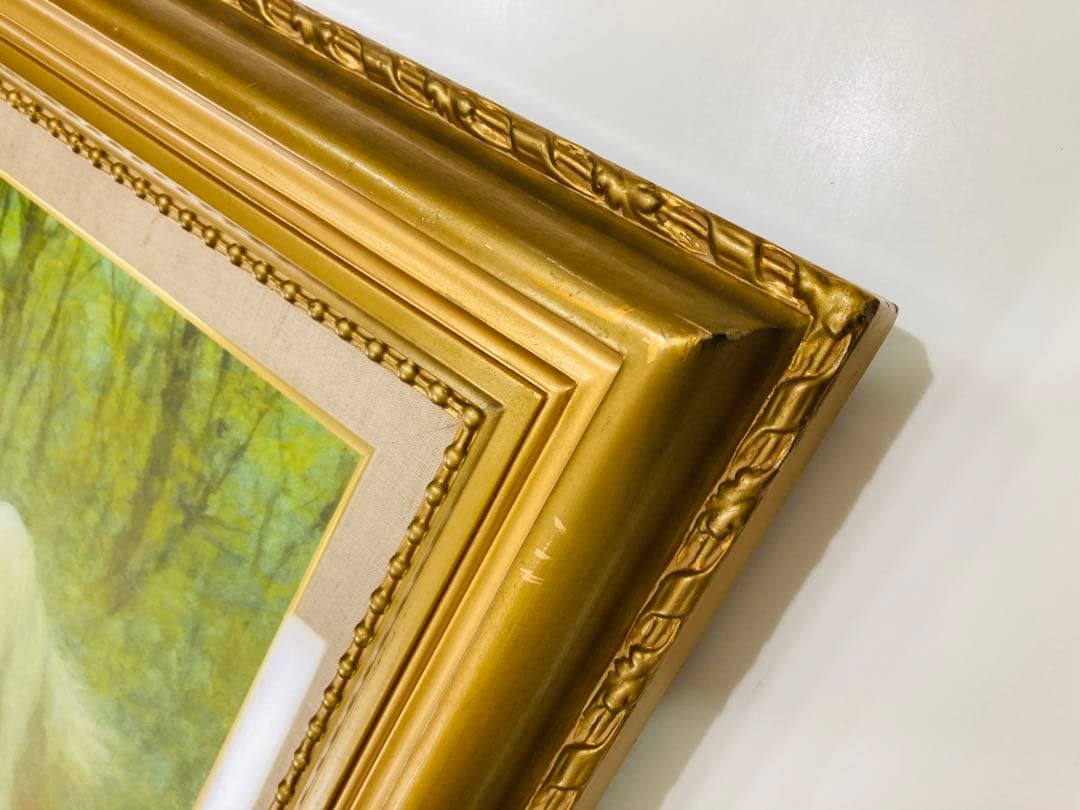 松岡克 【白馬】肉筆 油彩 直筆サイン 孤高の画家 渾身の傑作 洋画家