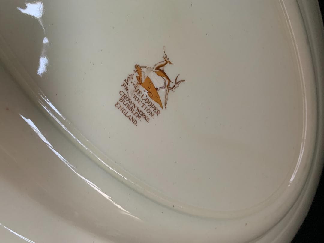 英国 スージークーパー グレイリーフ オーバル プラター 大皿 楕円