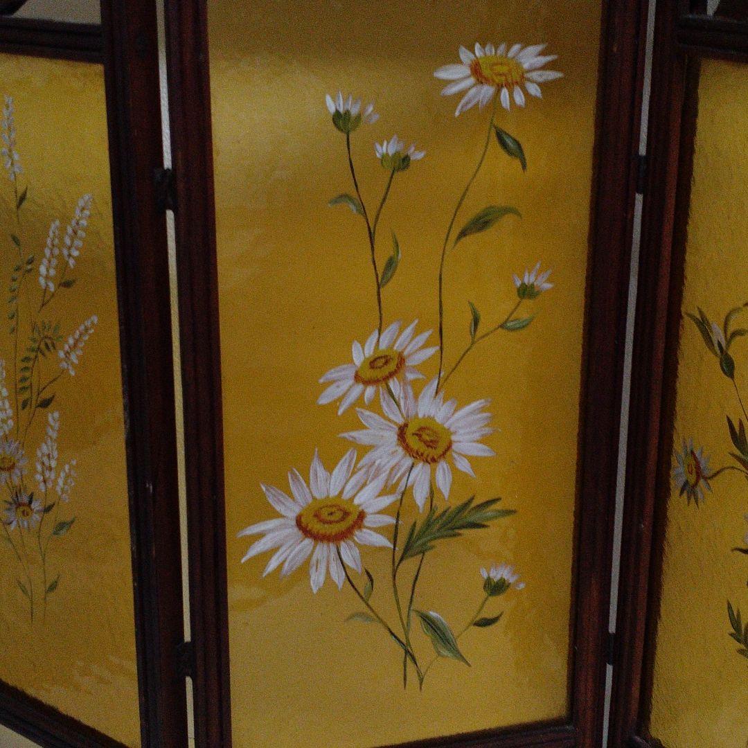 アンティーク　フランス　手描きのガラス　オブジェ