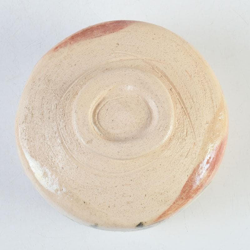 茶道具　大樋焼　九代　大樋長左衛門作　八橋之絵　志野茶碗　共箱　V　9903