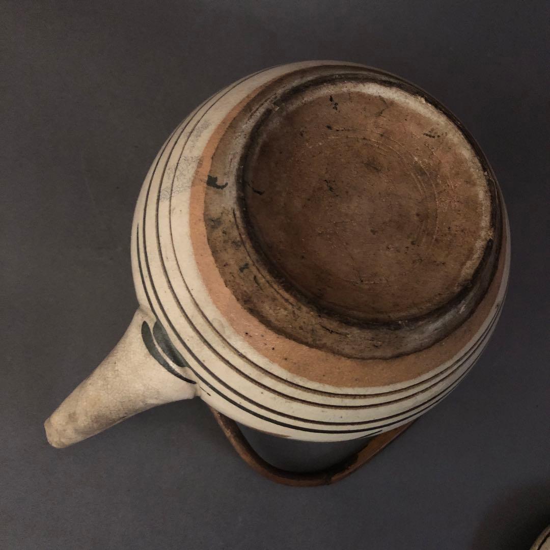 益子焼 色絵山水紋 土瓶