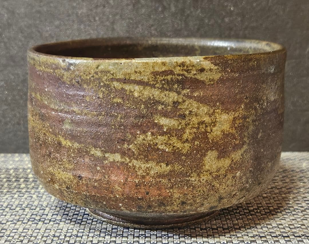 信楽出身　益子窯　名工 三代 寺坂常楽 作　 灰釉　茶碗　抹茶茶碗　茶道具　茶器