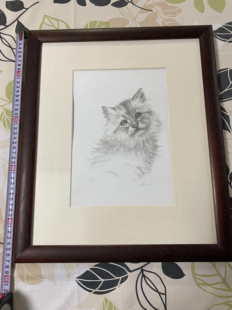 八代亜紀　猫　サイン入り　複製品