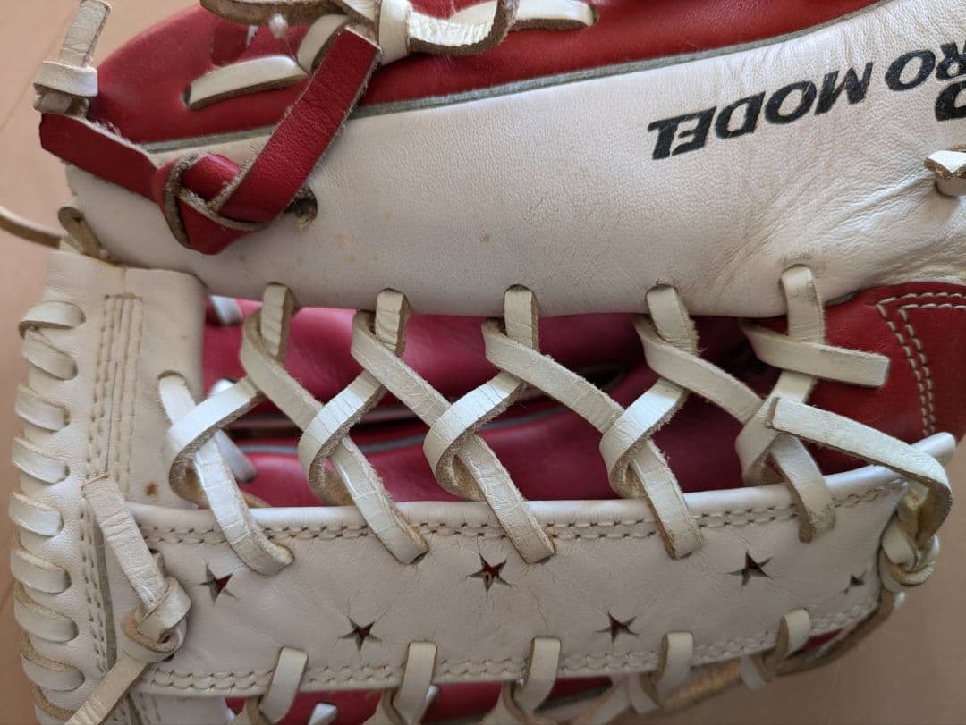 赤星モデルZETT PRO MODEL 硬式グローブ 赤/白