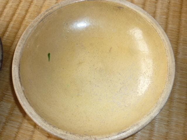 ■希少 美品 1600年頃（江戸初期）！古瀬戸（外観素焼き、内側黄瀬戸） 香合