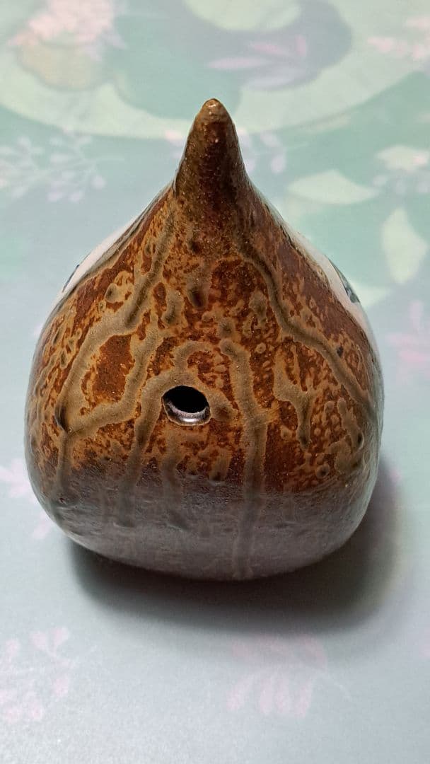 壺屋焼　新垣勲作　双魚一輪挿し