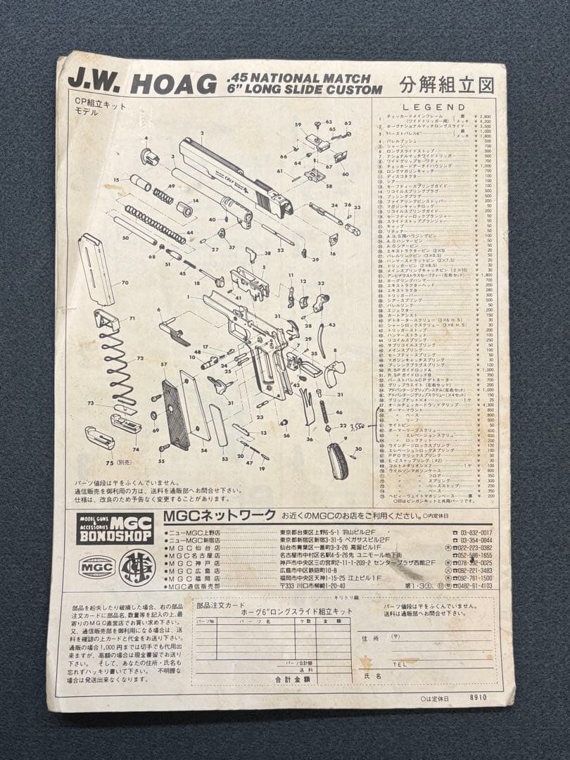 MGC ホーグ ナショナルマッチ ロングスライド ABS樹脂製 モデルガン