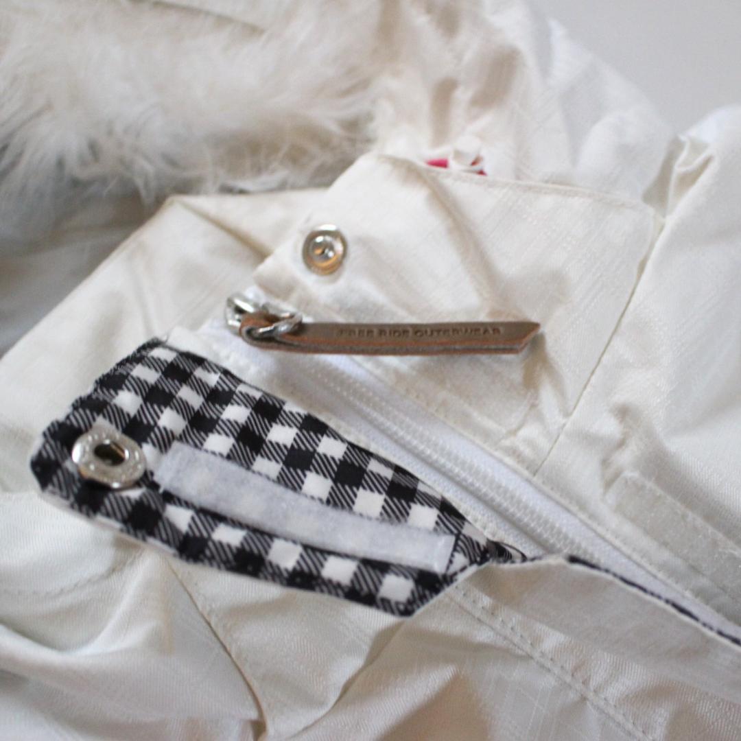 美品★KASTLEホワイト×ブラックギンガムチェックスキーウェア レディースL