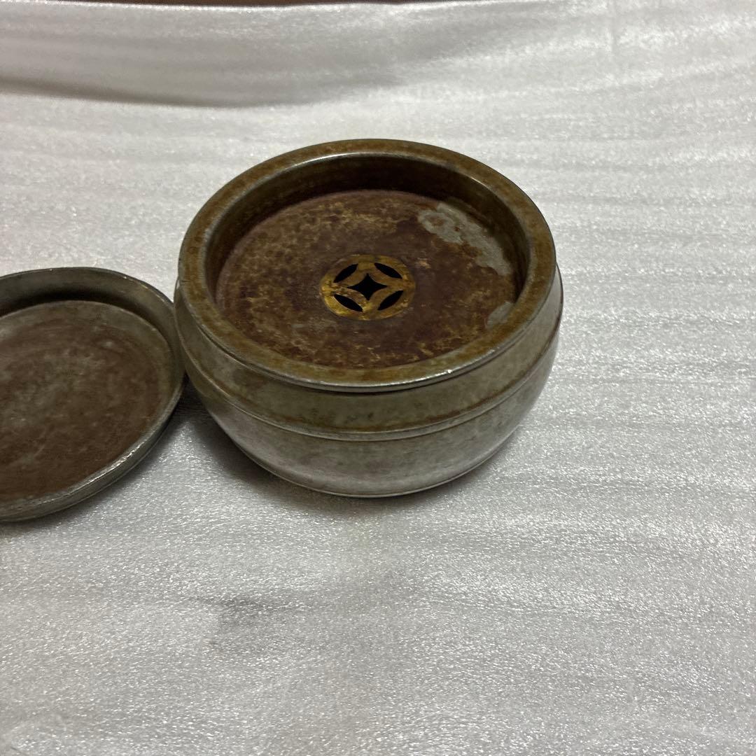 古錫　在銘　建水　茶こぼし　茶入　重453.5g煎茶道具　茶道具