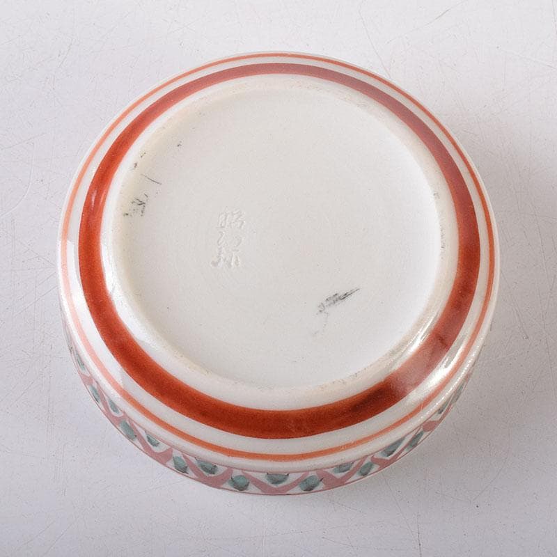 茶道具　京焼　平安　高野昭阿弥造　赤絵金彩　干支丑香合　共箱　V　8003