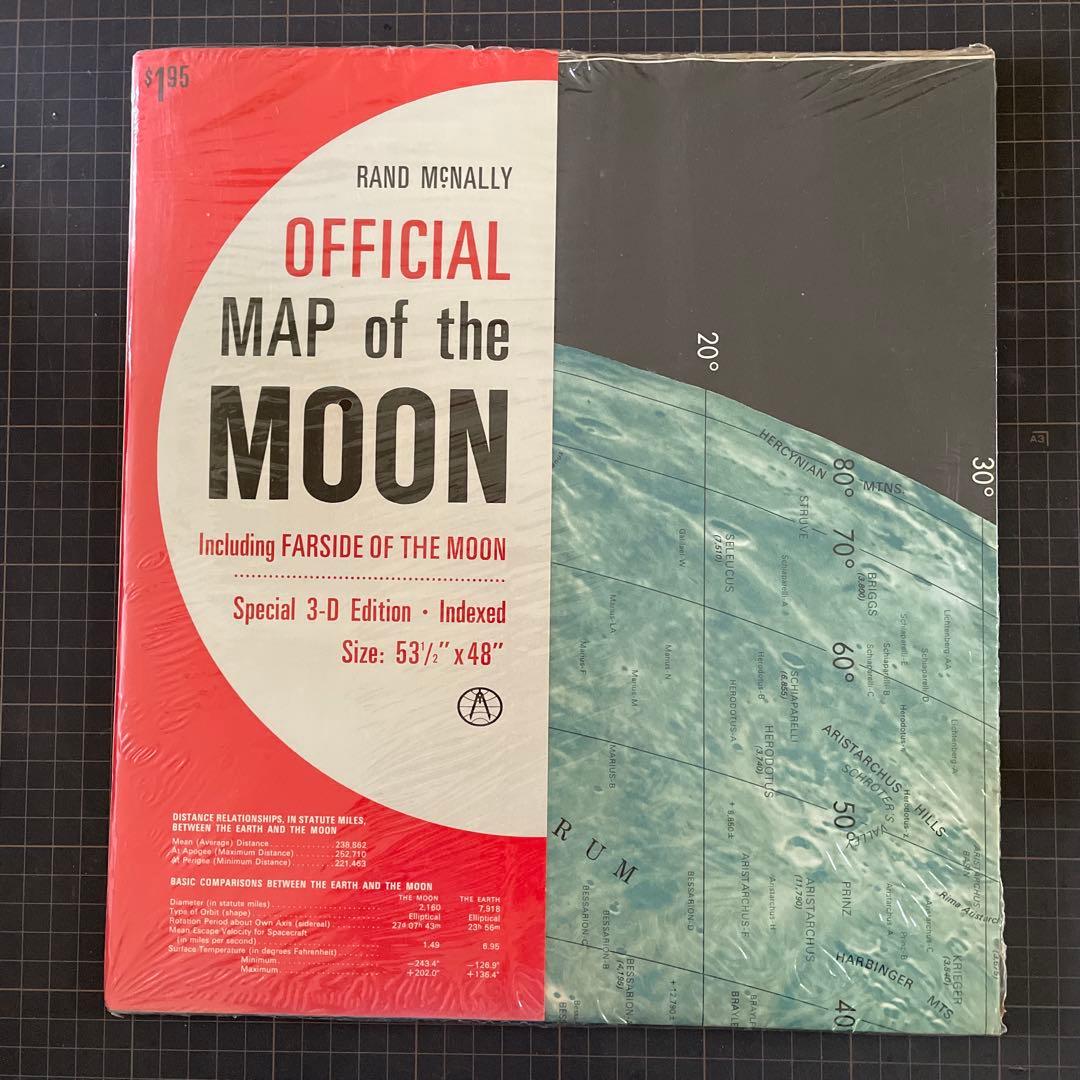 絶版希少】RAND McNALLY 月の地図　ポスター