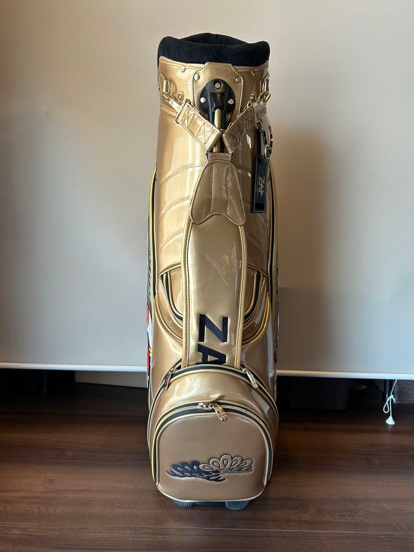 ザップZAPキャディーバッグ　歌舞伎画　ゴールド