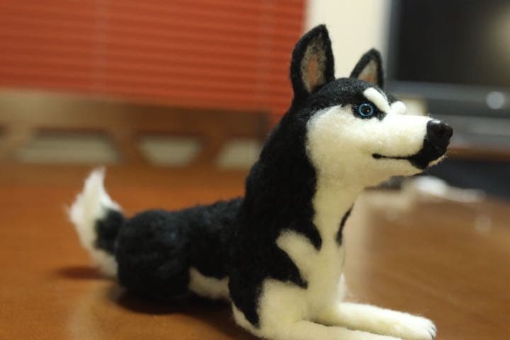 羊毛フェルト　シベリアンハスキー