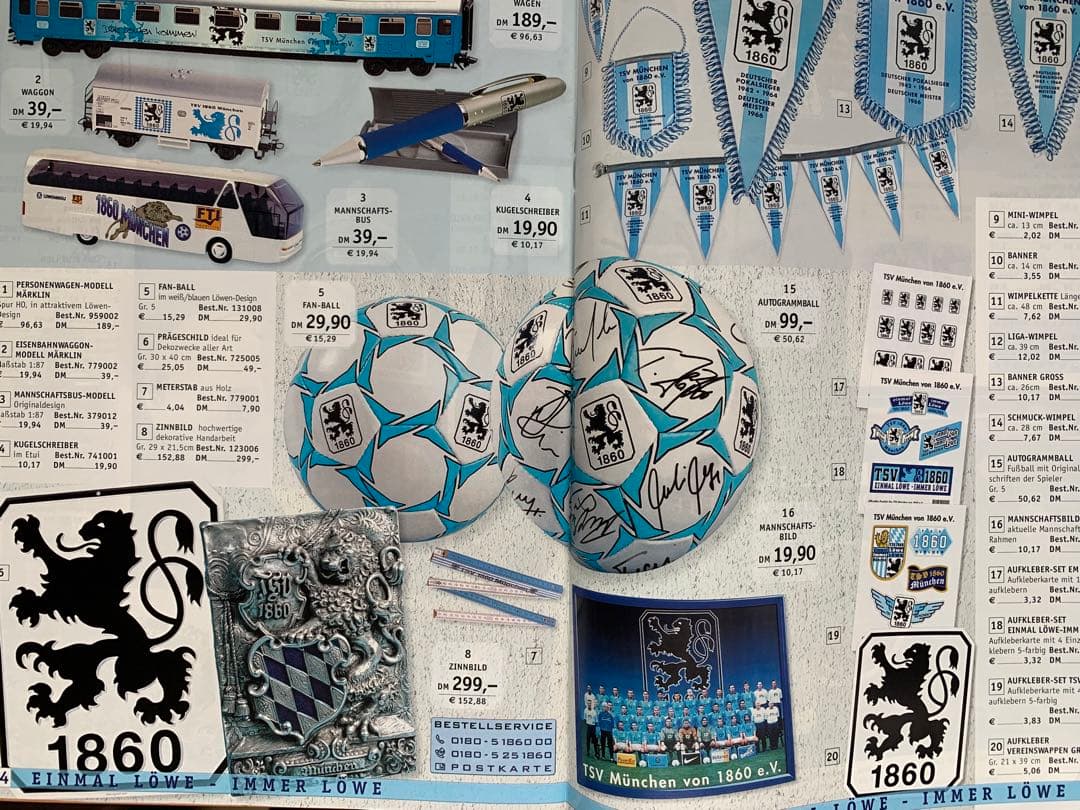 1860ミュンヘン'00-'01選手監督会長直筆サイン入りカード31枚&ポスター