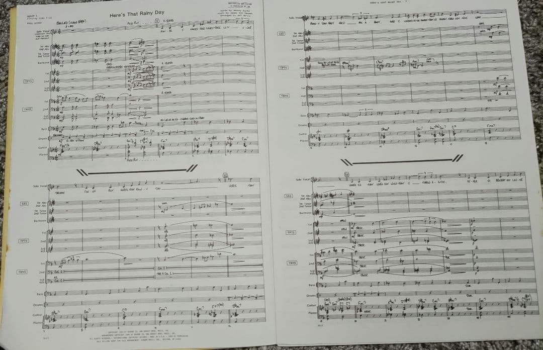 ボーカル　ビッグバンド譜面：HERE'S THAT RAINY DAY