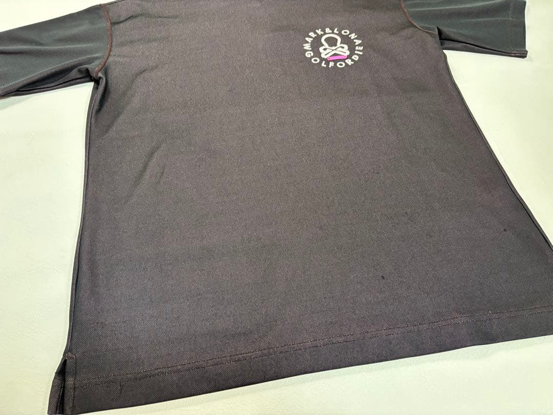 マークアンドロナ モックネック シャツ 48 L 黒 ゴルフウェア メンズ