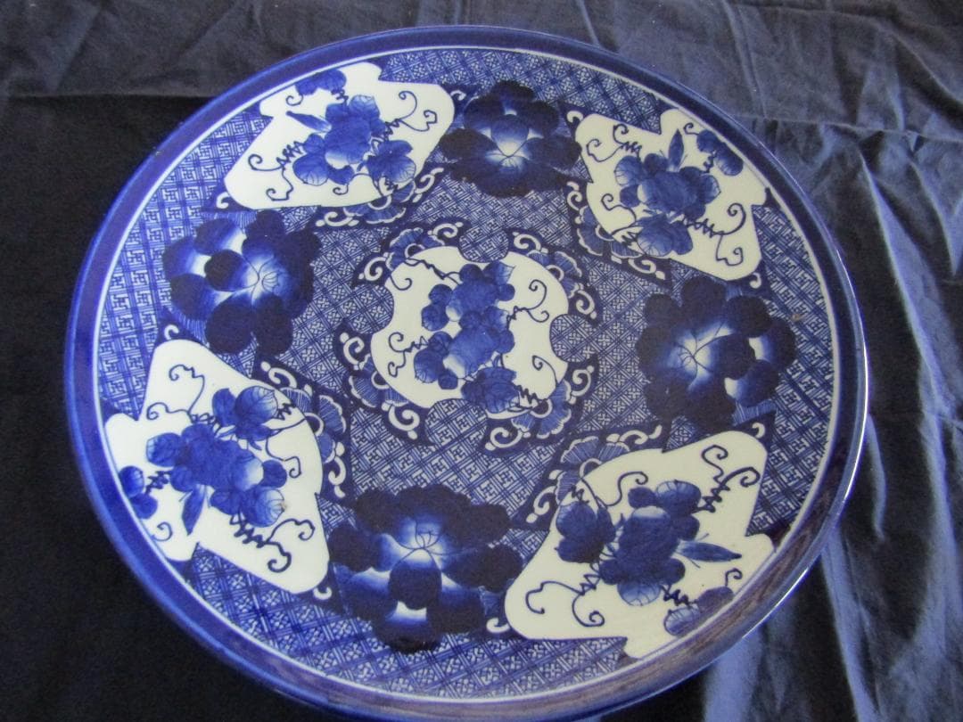 次代に残してほしい一品　伊万里べろ藍大皿　明治（A301)