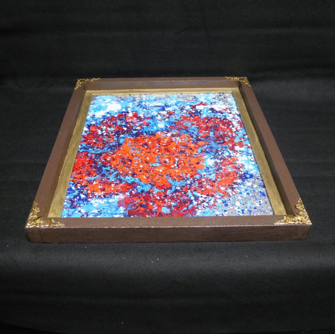 油絵 油彩 油彩画 絵 絵画【梅雨の赤い紫陽花の雨】