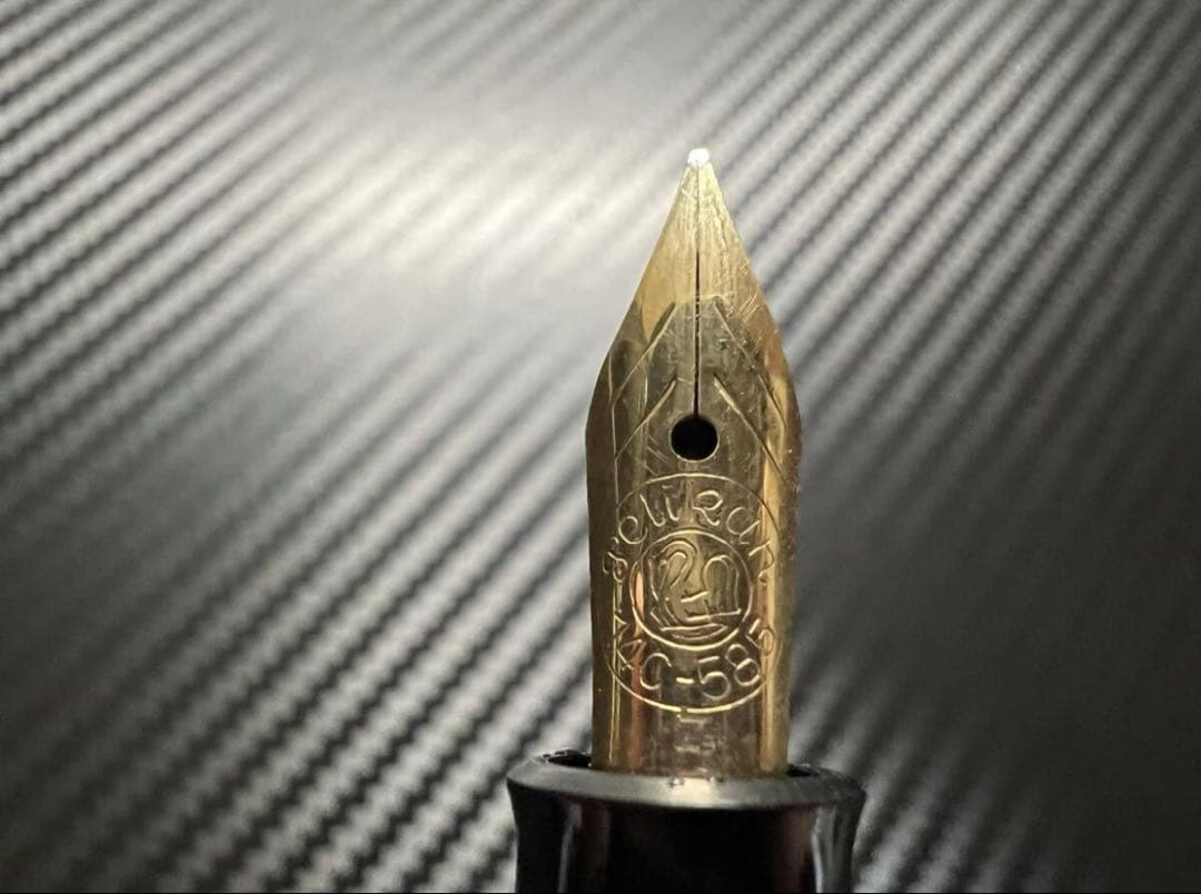 美品 ペリカン 140 万年筆 緑縞 F