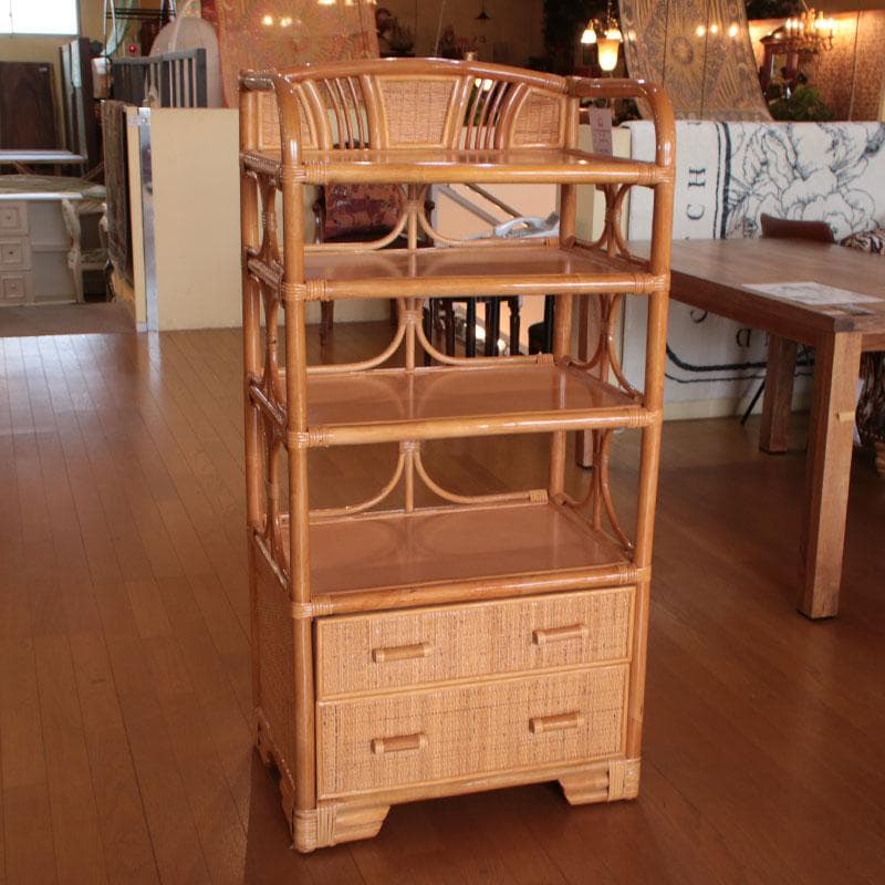 ラタン製ラック オープンラック 籐家具 棚 ナチュラル 214-1333