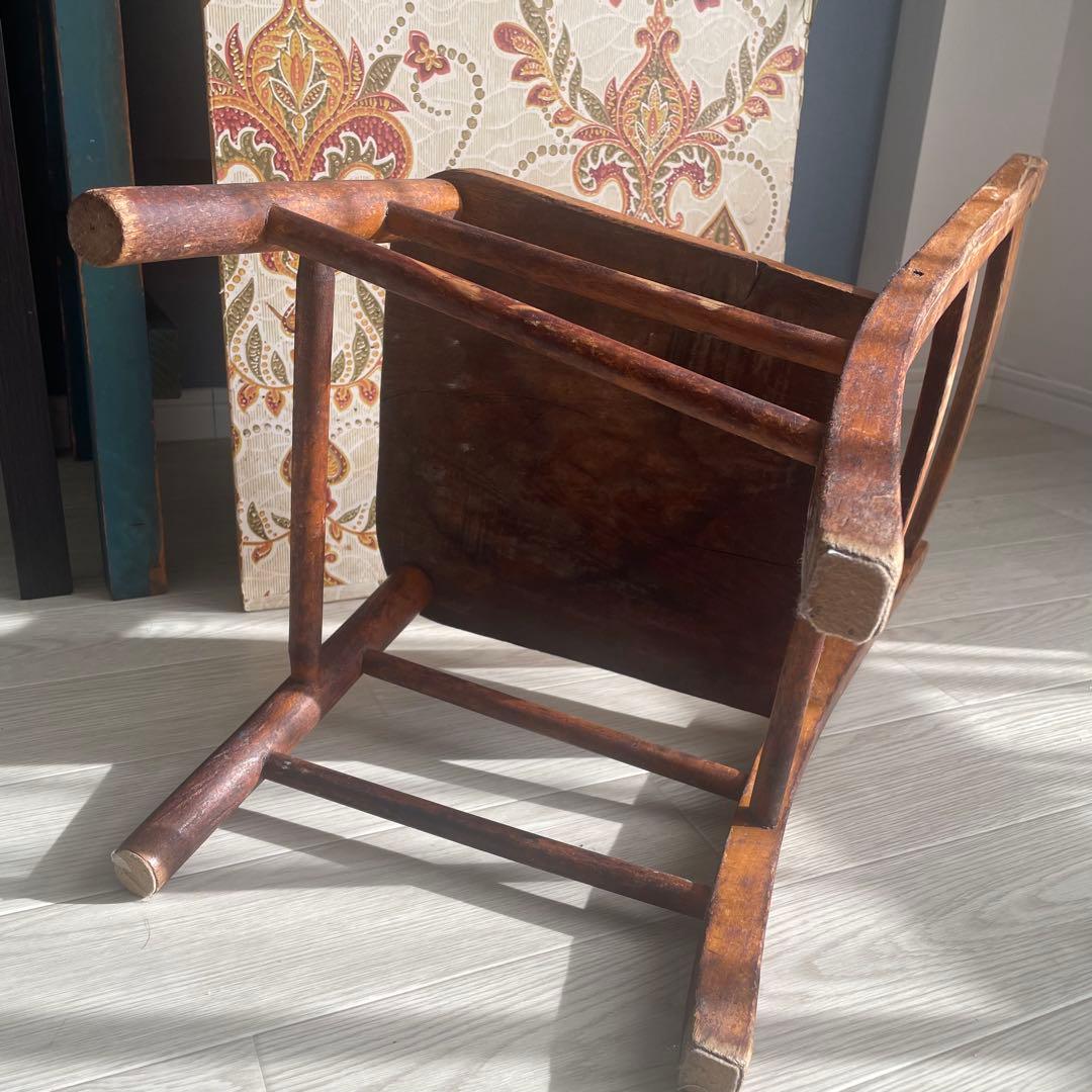 アンティーク/イギリス製/子供用/椅子/木製