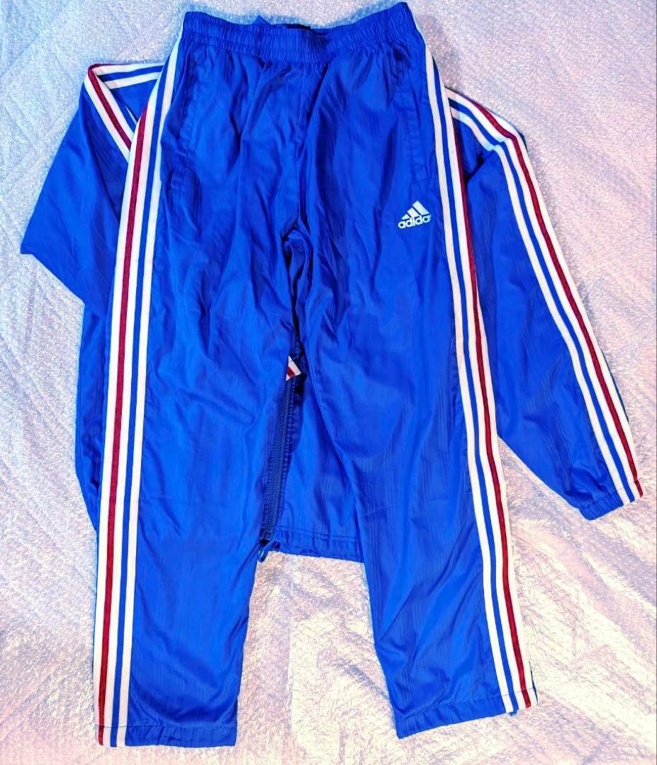 adidas ナイロンジャージ 裏ボア トリコロール Mサイズ 170cm