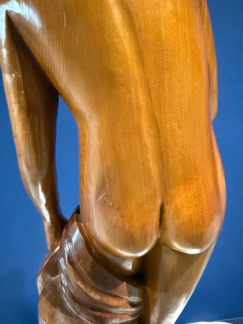 木製女性像彫刻 約90cm