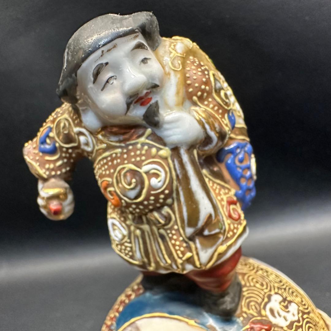 ♡Fa左1026 古九谷焼 恵比寿 大黒天 置物 アンティーク 七福神 縁起物