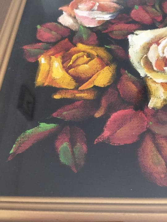 油絵 納屋修平 真作 バラ