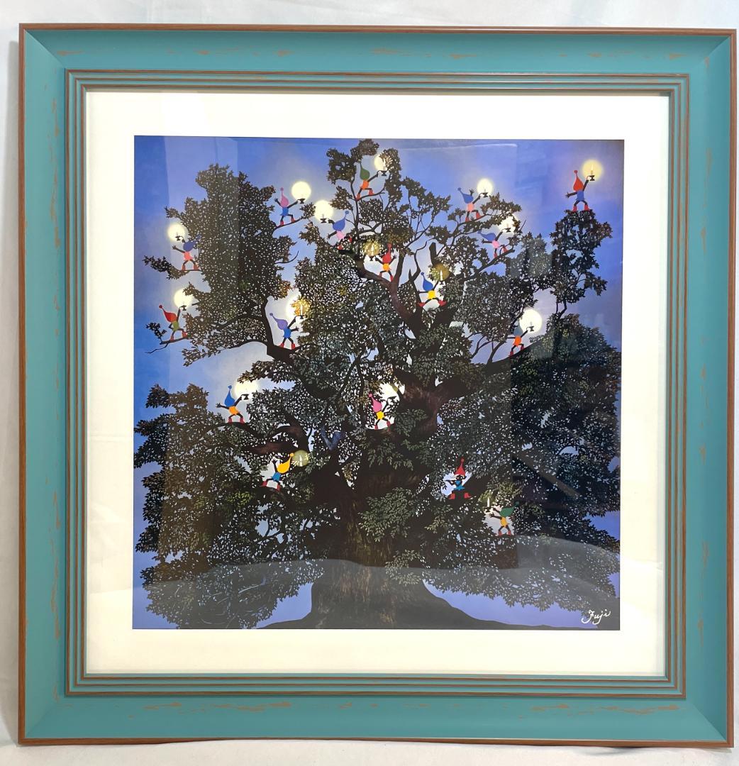 新品】藤城清治「樹齢1500年大クス癒しの祈り」ポスター 大サイズ額　48×48