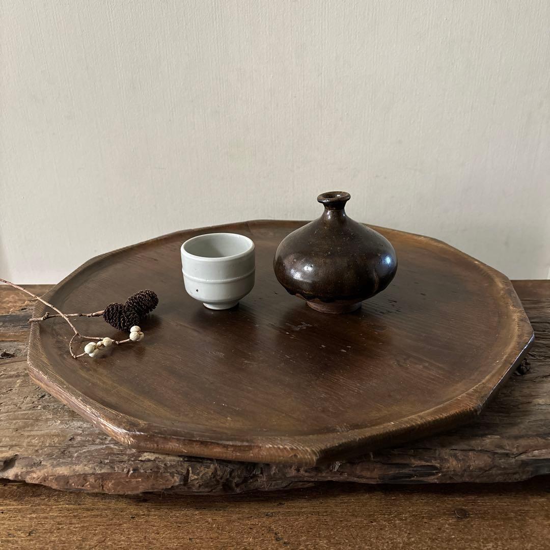 李朝十二角膳天板その63 盆.古道具.骨董品.韓国骨董. Antique.酒器盆