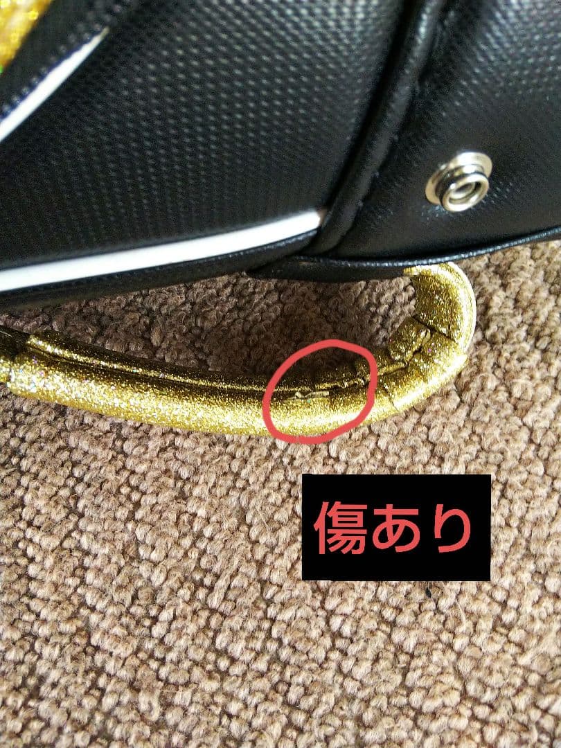 ルコック　レディース 黒と金文字のゴルフバック、黒