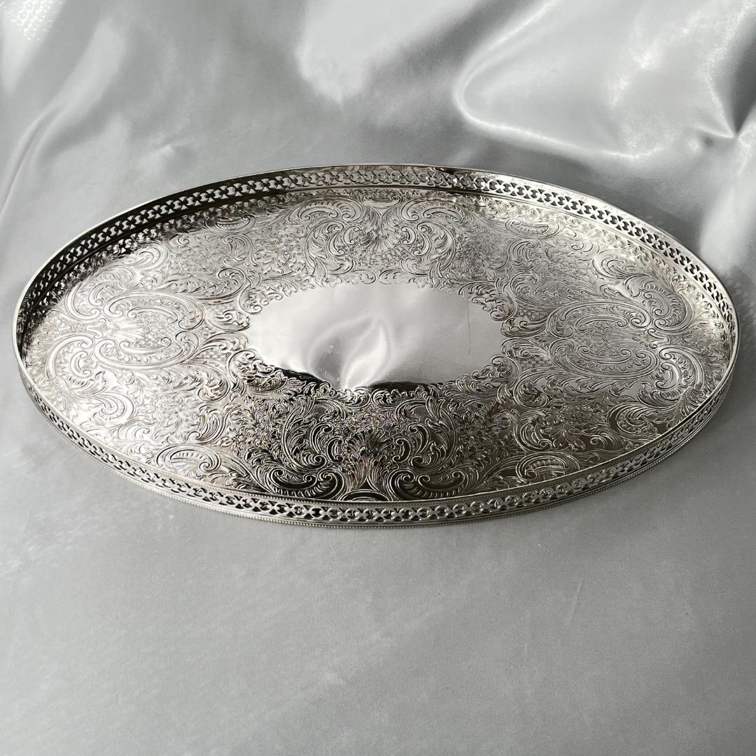 【Barker & Ellis】 ギャラリートレー オーバル型 39cm