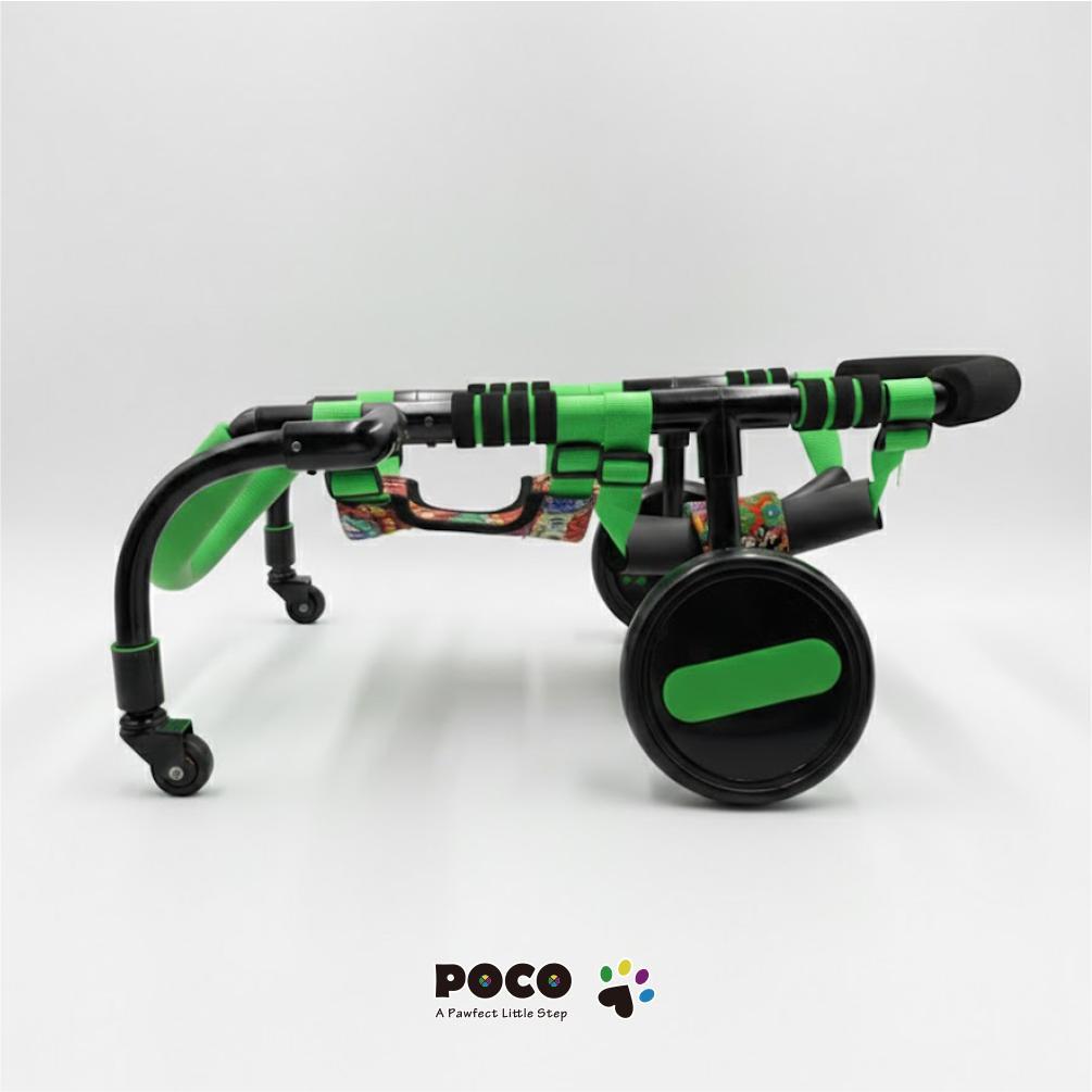 愛犬４輪歩行器【サイズ調整可】×【彩色グリーン】介護・リハビリetc...