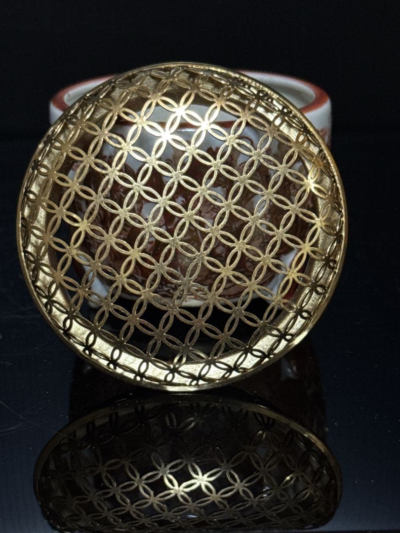 時代 湖東焼 金蘭赤絵 十六人坊主図 香炉