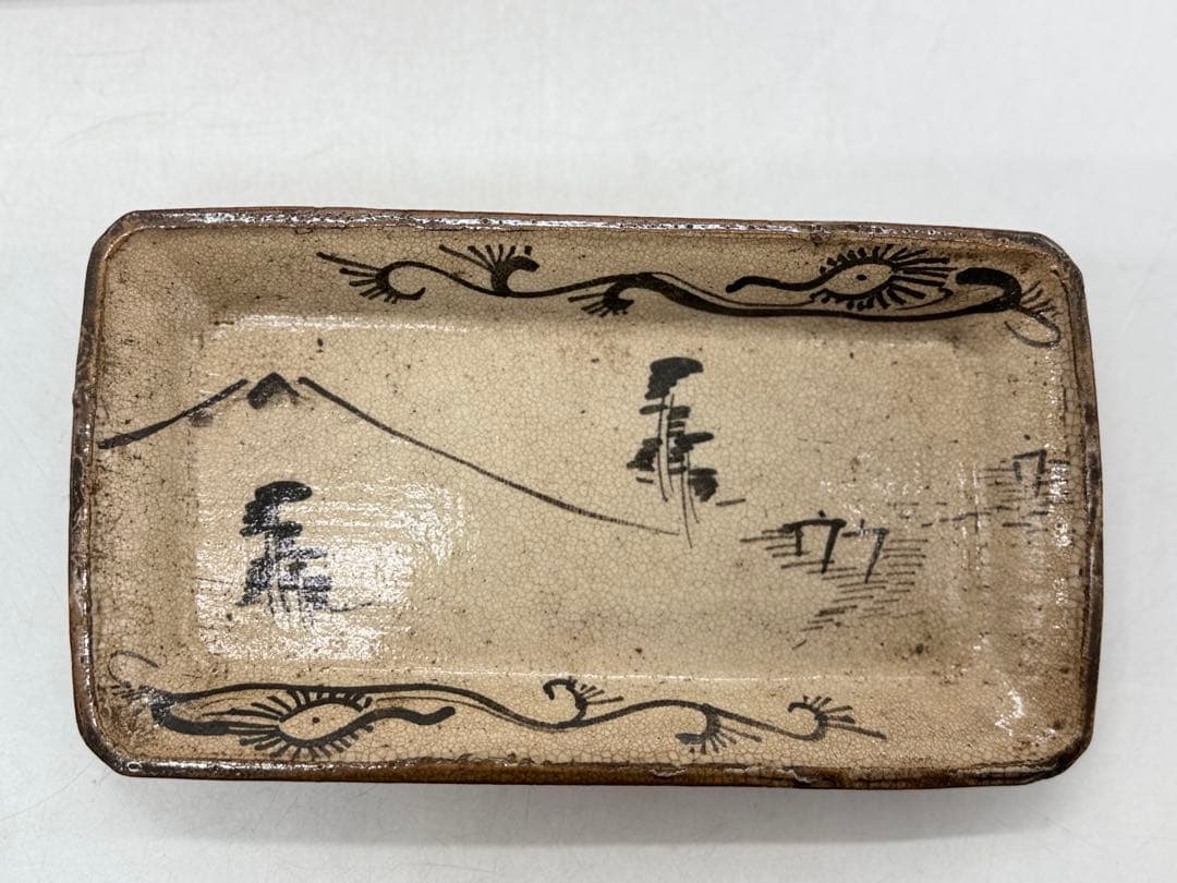 江戸　乾山　足付角皿　共箱　送料込み250611