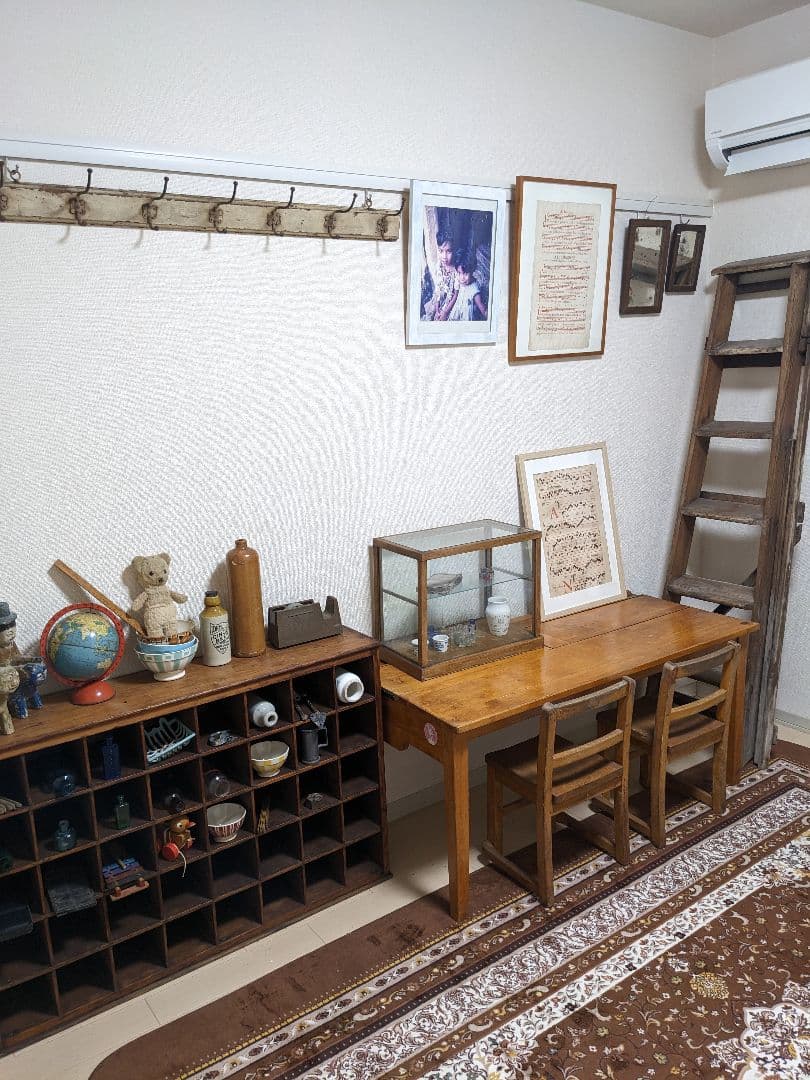 イギリスアンティーク　小学校の机　2人掛け　値引OK