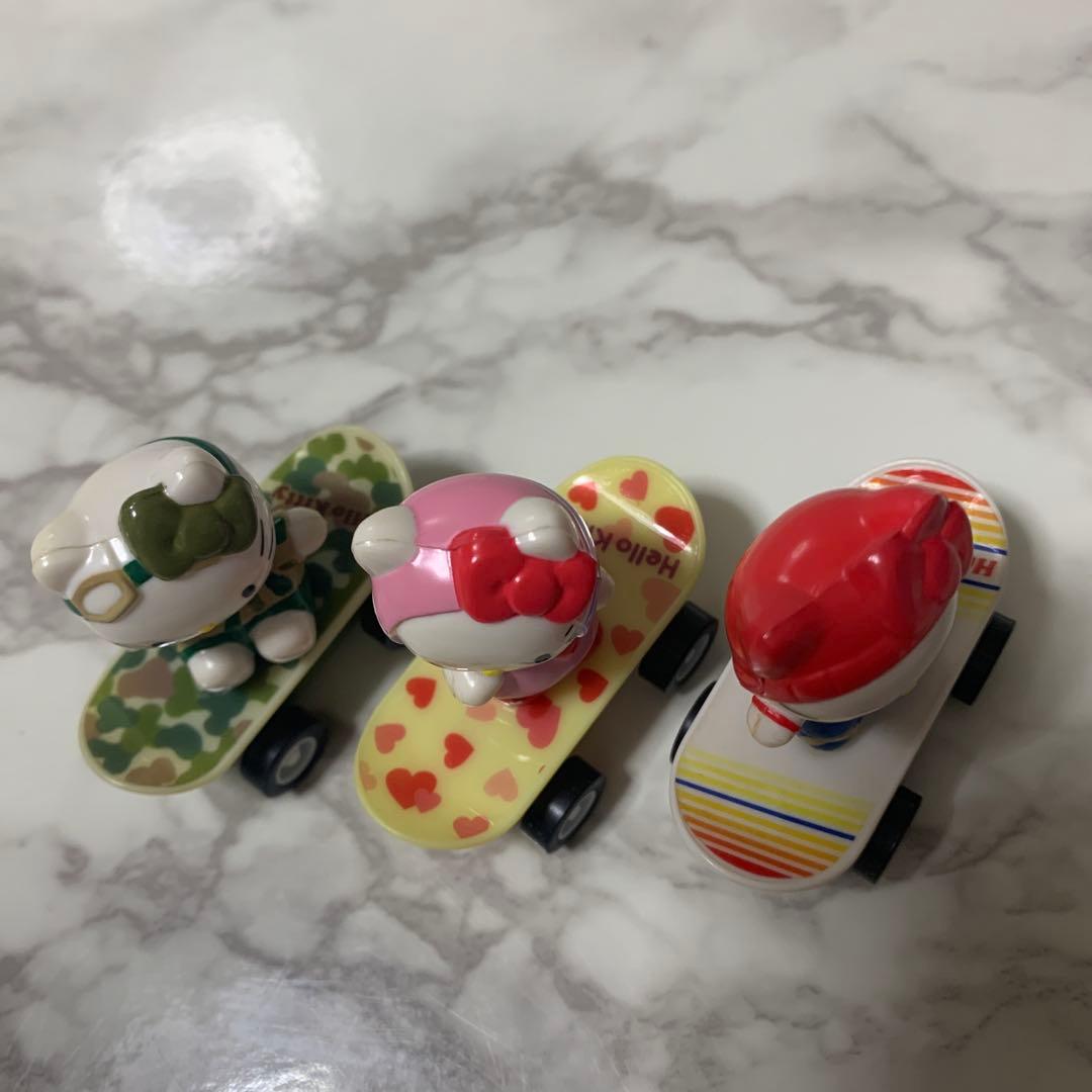 Sanrio Hello kitty チョロQ 2000年　スケボーキティ　3点
