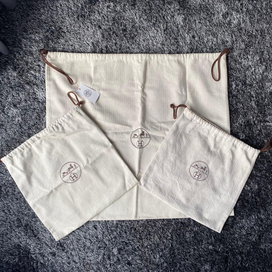 【エルメス】巾着袋3点セット 保存袋 大 小 未使用　ヘリンボーン HERMES